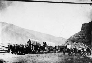 Wagon Train on the Oregon Trail