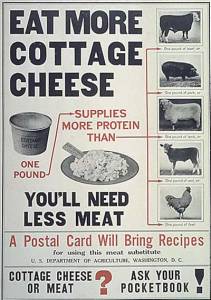 wartime ration poster for cottage cheese