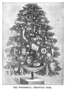 decorated christmas tree, illustration