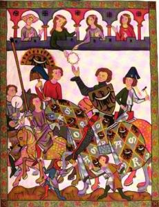 medieval depiction of town life in Germany