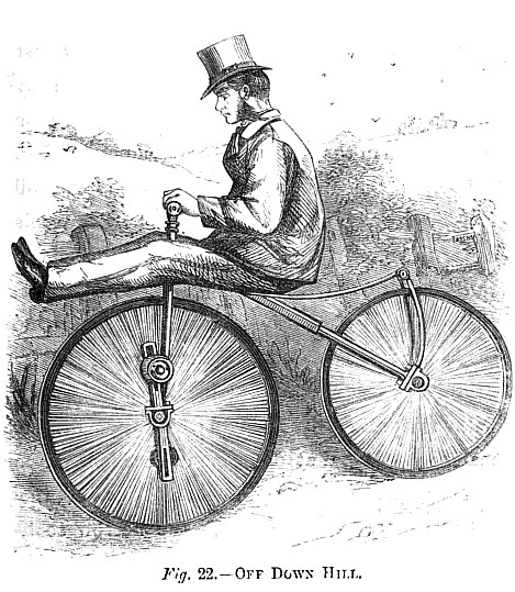 illustration of bicycling downhill from Wheels of Chance