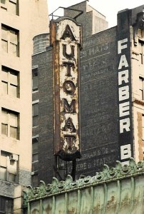 sign for an automat in new york