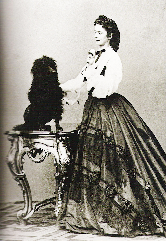 Empress Sisi and dog circa 1864